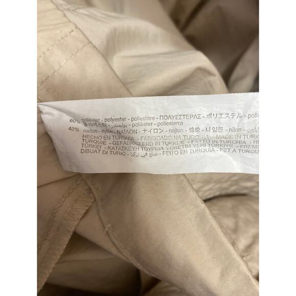 Zara Beige High Waist Baggy Wide Leg Windbreaker Parachute Trousers Pants Size S - Picture 5 of 5